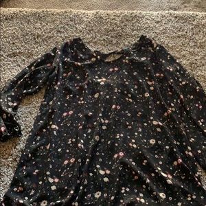 Black flower design dress